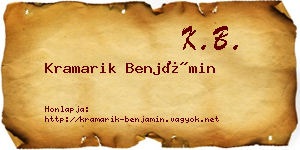 Kramarik Benjámin névjegykártya