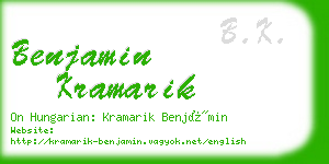 benjamin kramarik business card